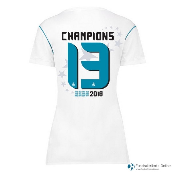Real Madrid Trikot Champions 13 Heim Damen 2017-18 Weiß Fussballtrikots Günstig